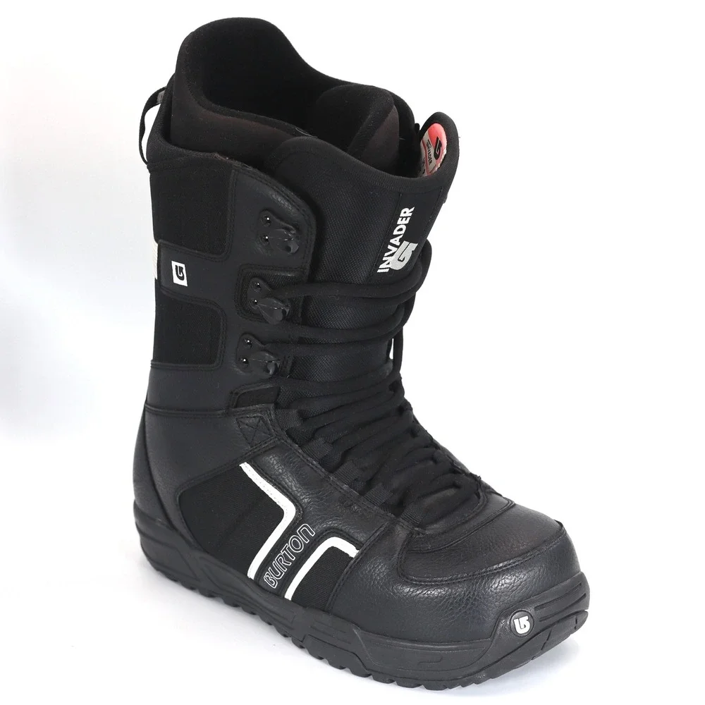 Burton Snowboard Boots Mens 9 Black Invader Lace Up All Mountain Winter Sports
